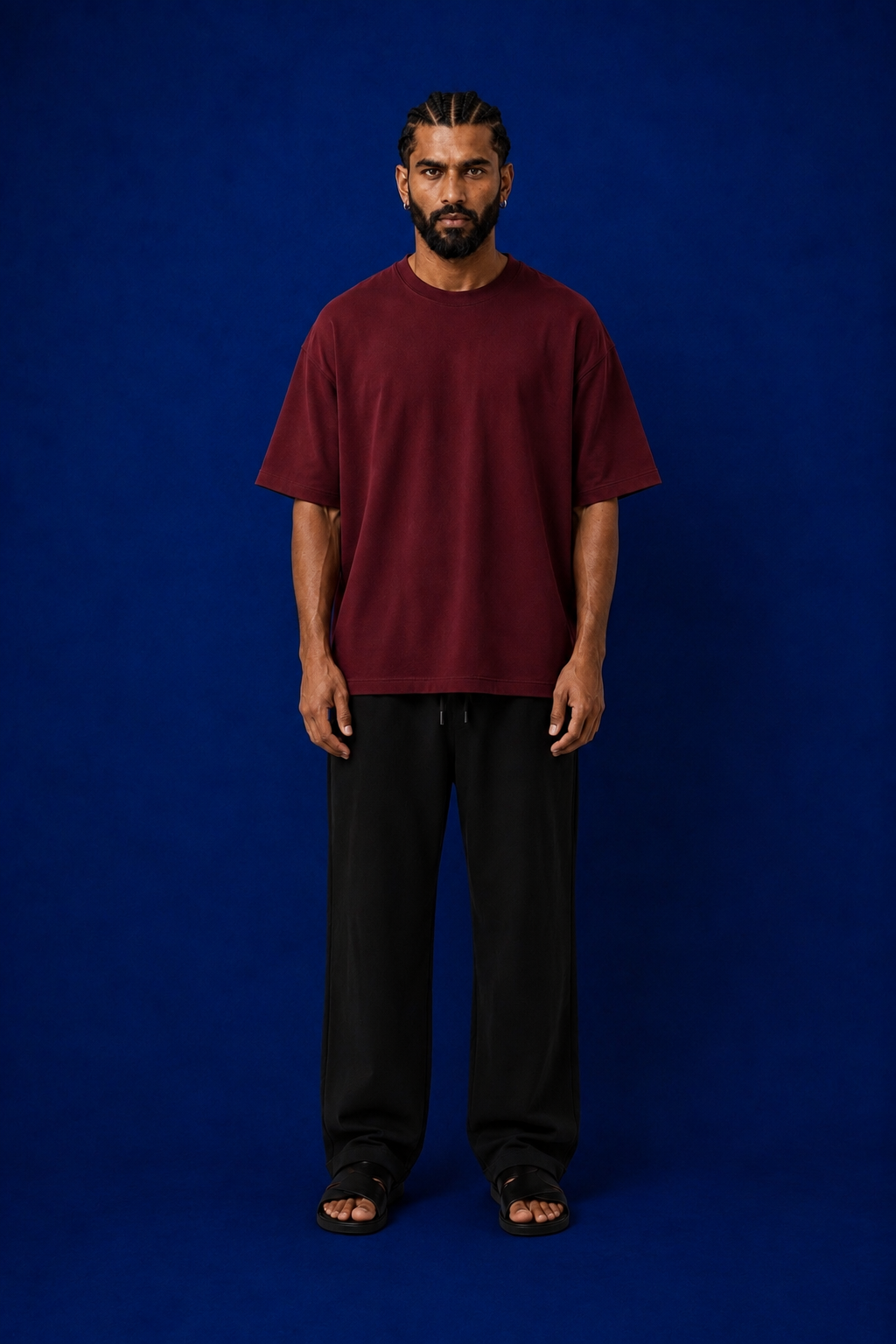Olive Green & Wine - 2-Pack Oversized T-Shirts (240 GSM)