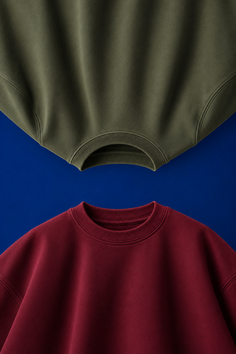 Olive Green & Wine - 2-Pack Oversized T-Shirts (240 GSM)