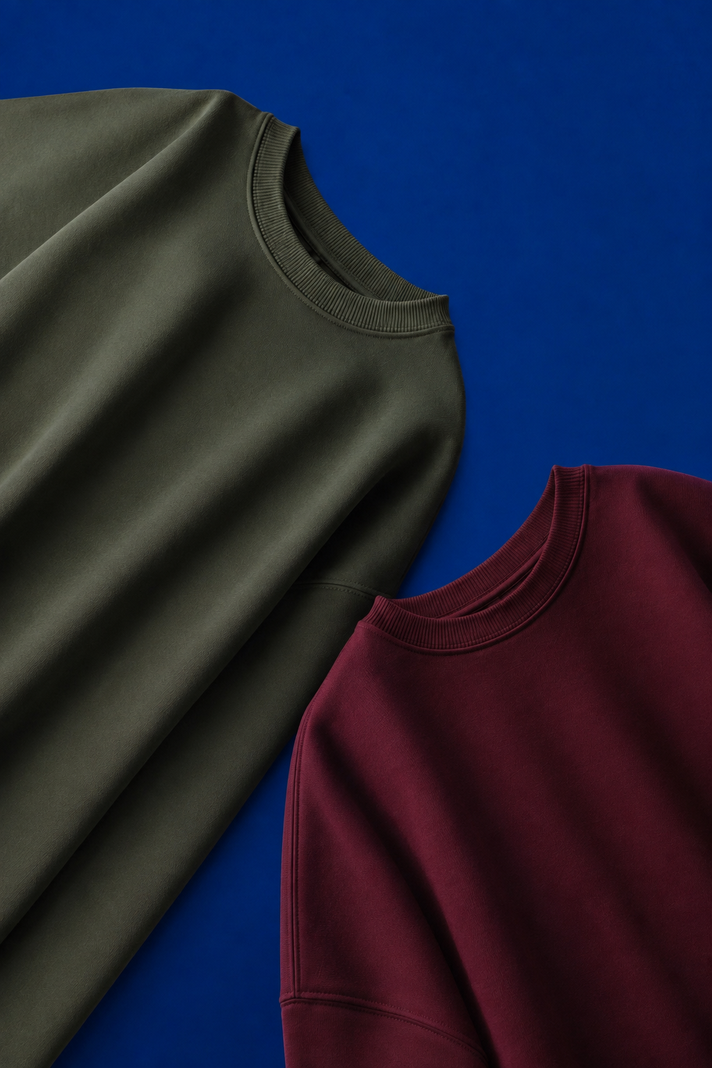 Olive Green & Wine - 2-Pack Oversized T-Shirts (240 GSM)