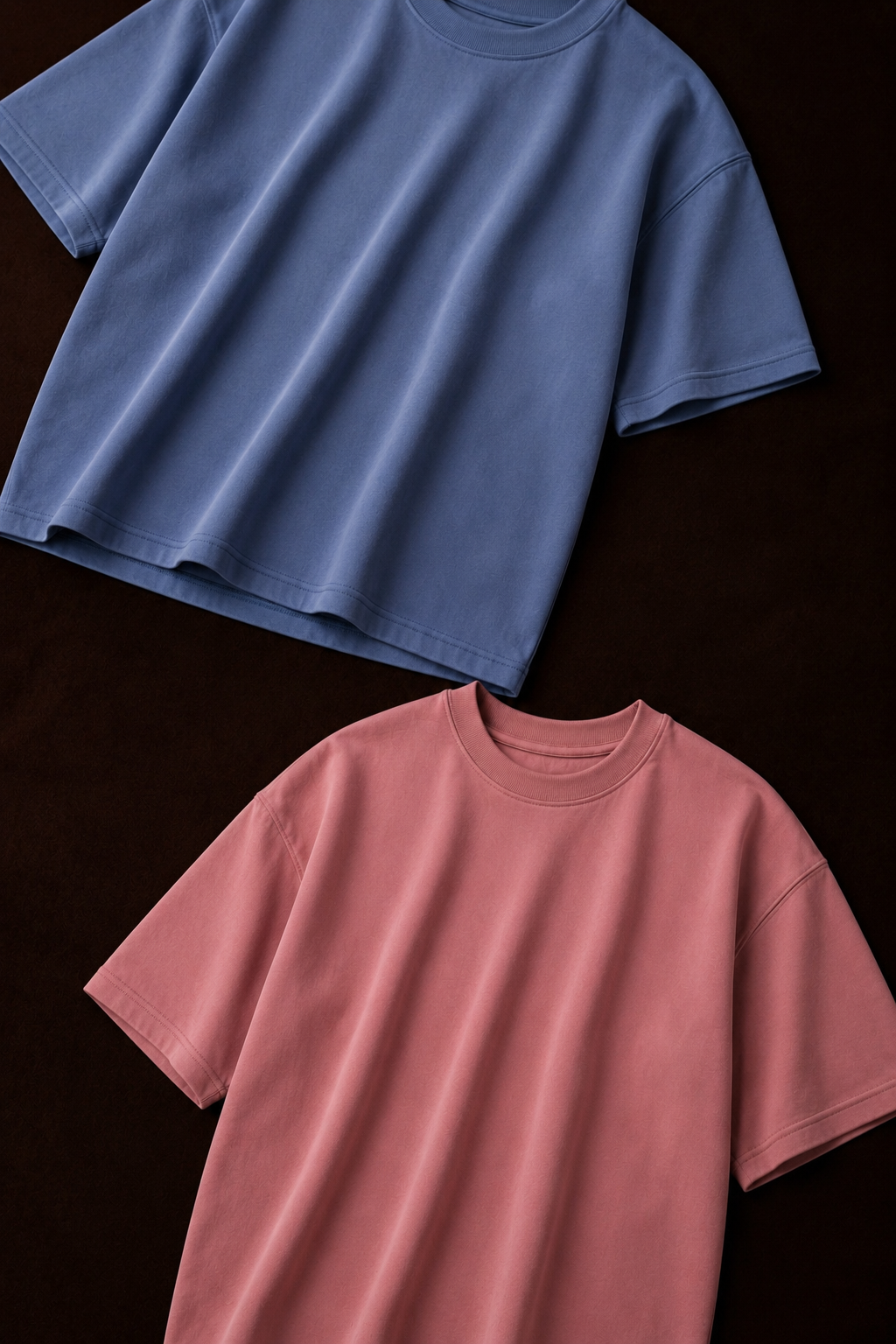 Onion Pink & Airforce Blue - 2-Pack Oversized T-Shirts (240 GSM)