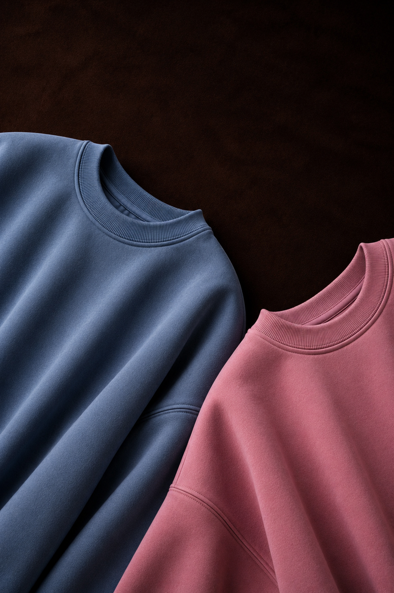 Onion Pink & Airforce Blue - 2-Pack Oversized T-Shirts (240 GSM)
